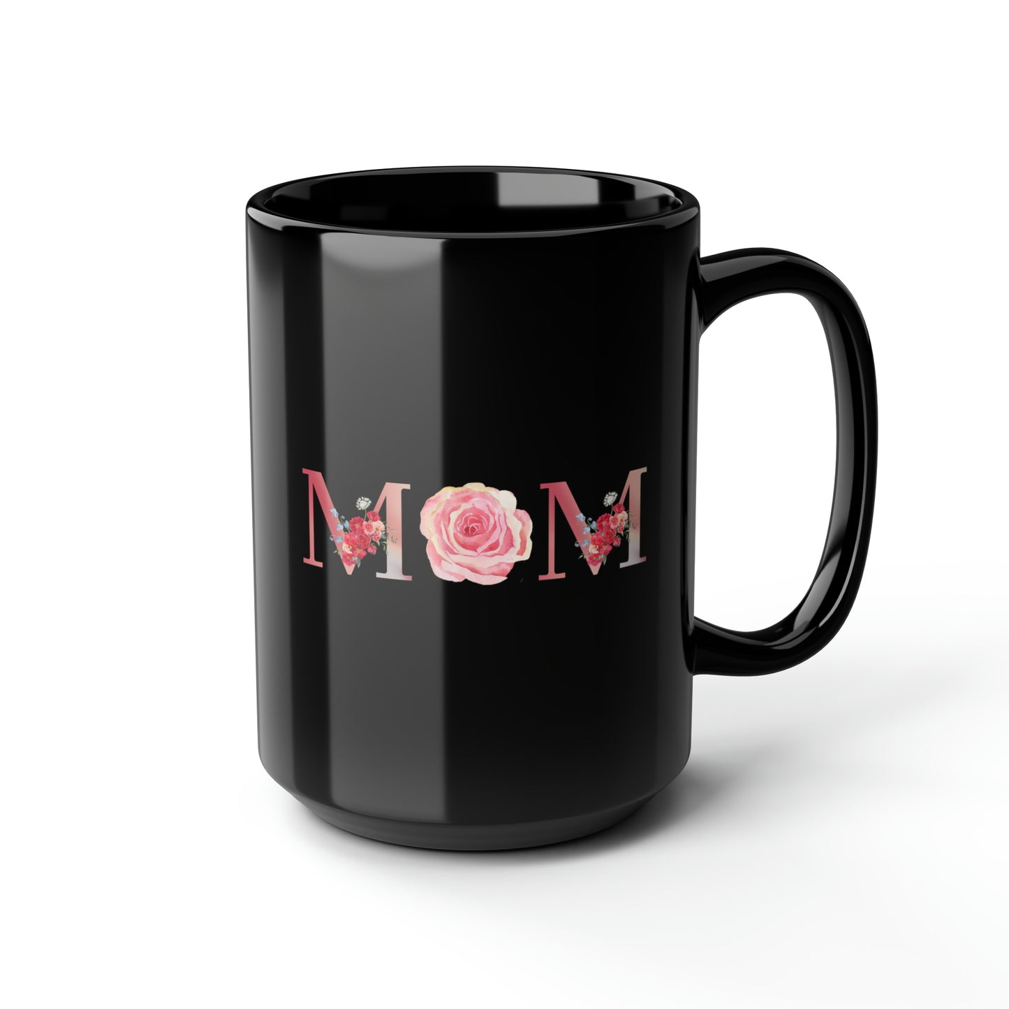 MOM, Black Mug, 15oz