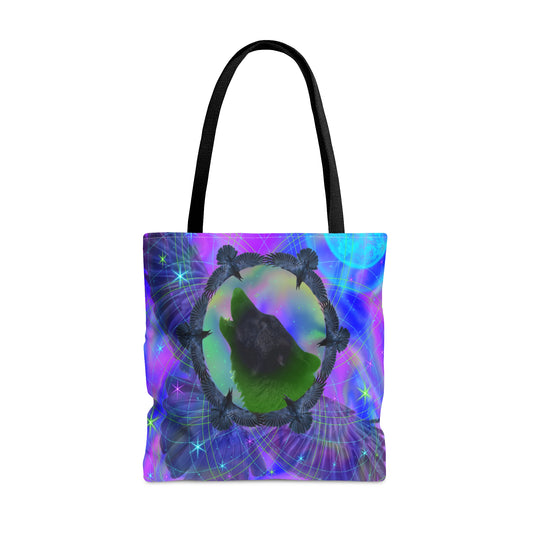 Mystic Wolf and Raven Tote Bag