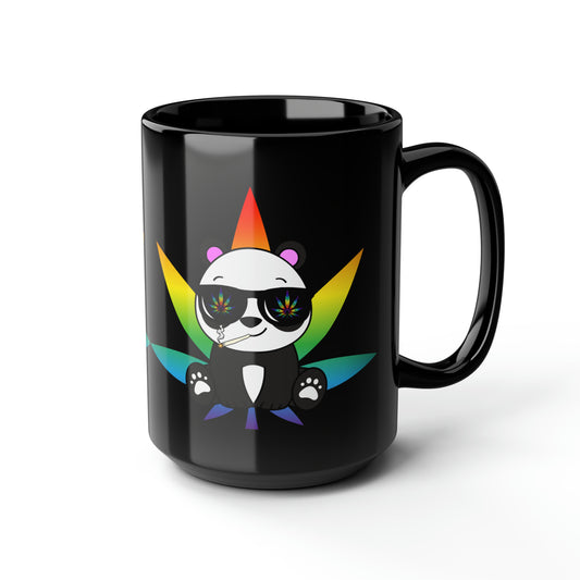 420 Panda, Black Mug, 15oz, 420 Gift