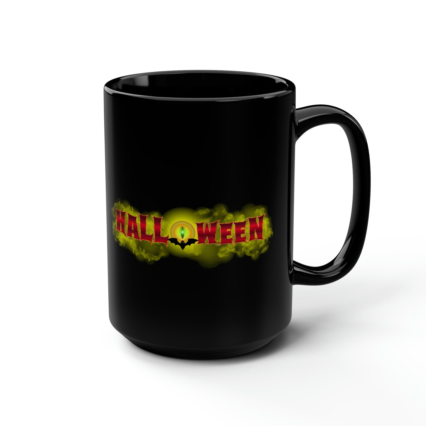 Black Halloween Mug  Owl Skull 15oz