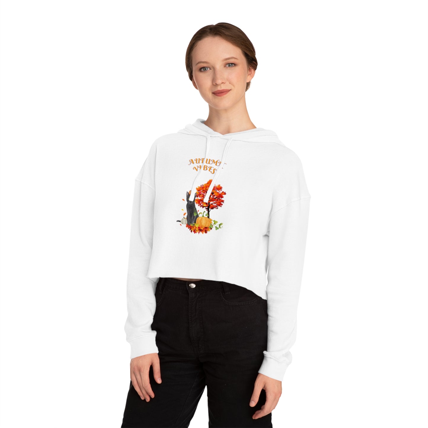 Autumn Vibes Women’s Cropped Hooded Sweatshirt