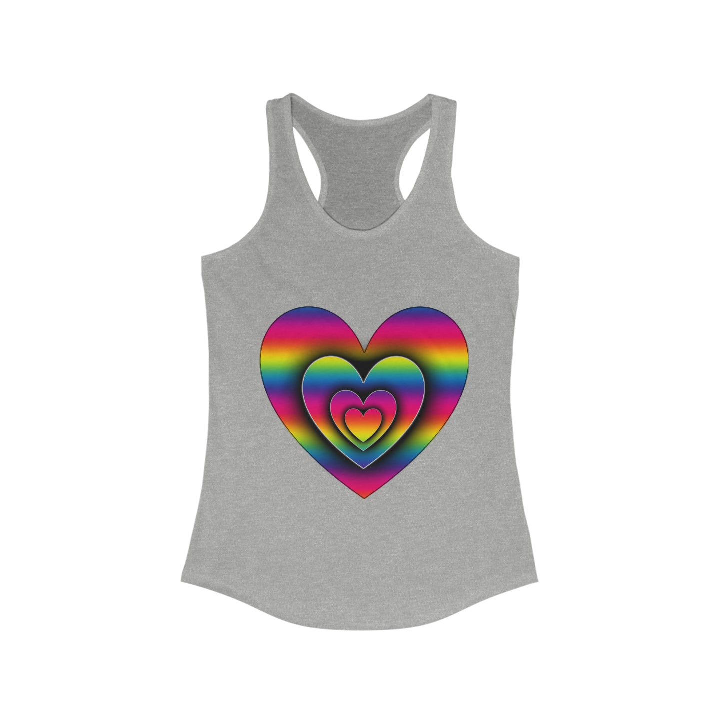 PRIDE 3D Heart Women's Ideal Racerback Tank