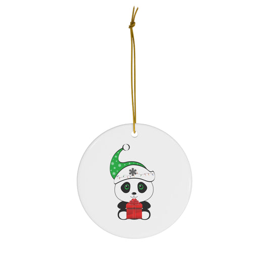 Christmas Panda Ceramic Ornament, 4 Shapes