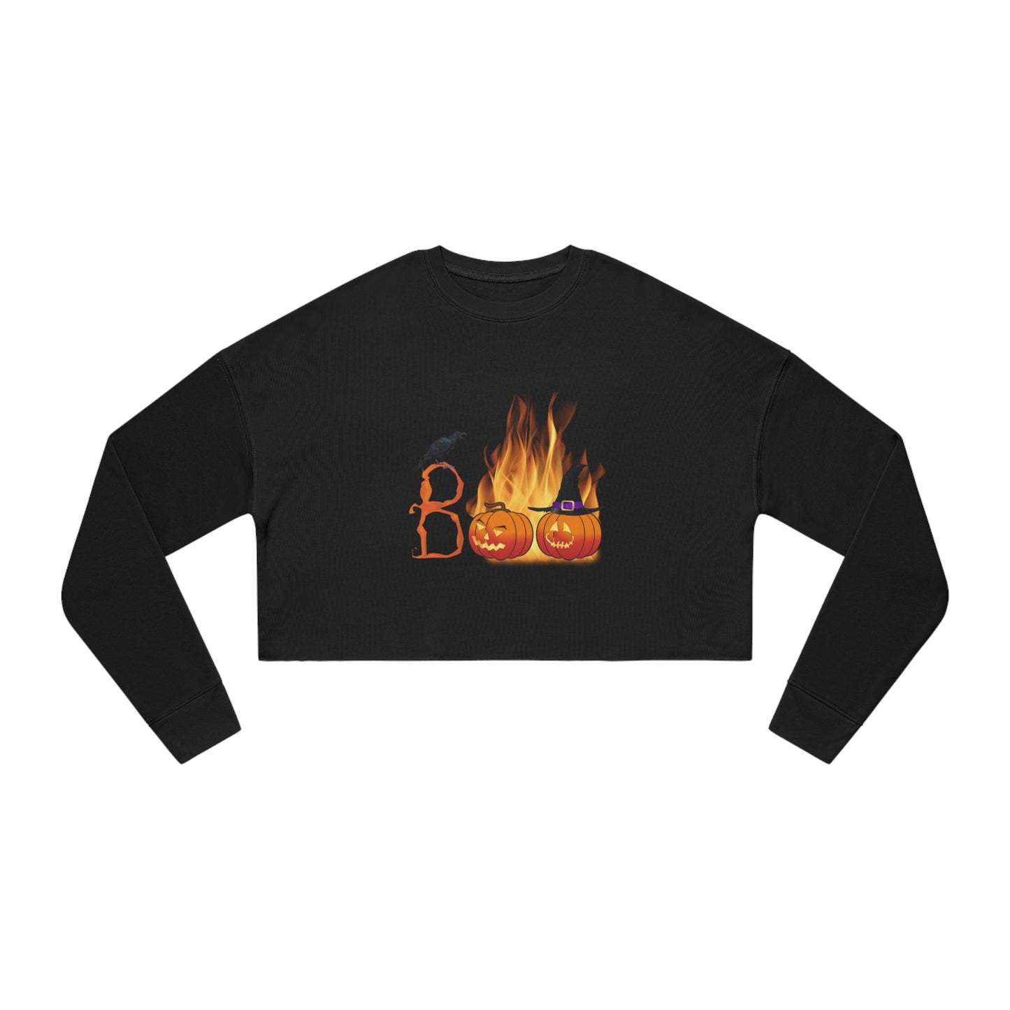 Women's Cropped Sweatshirt All Hallows Eve "Boo" Top