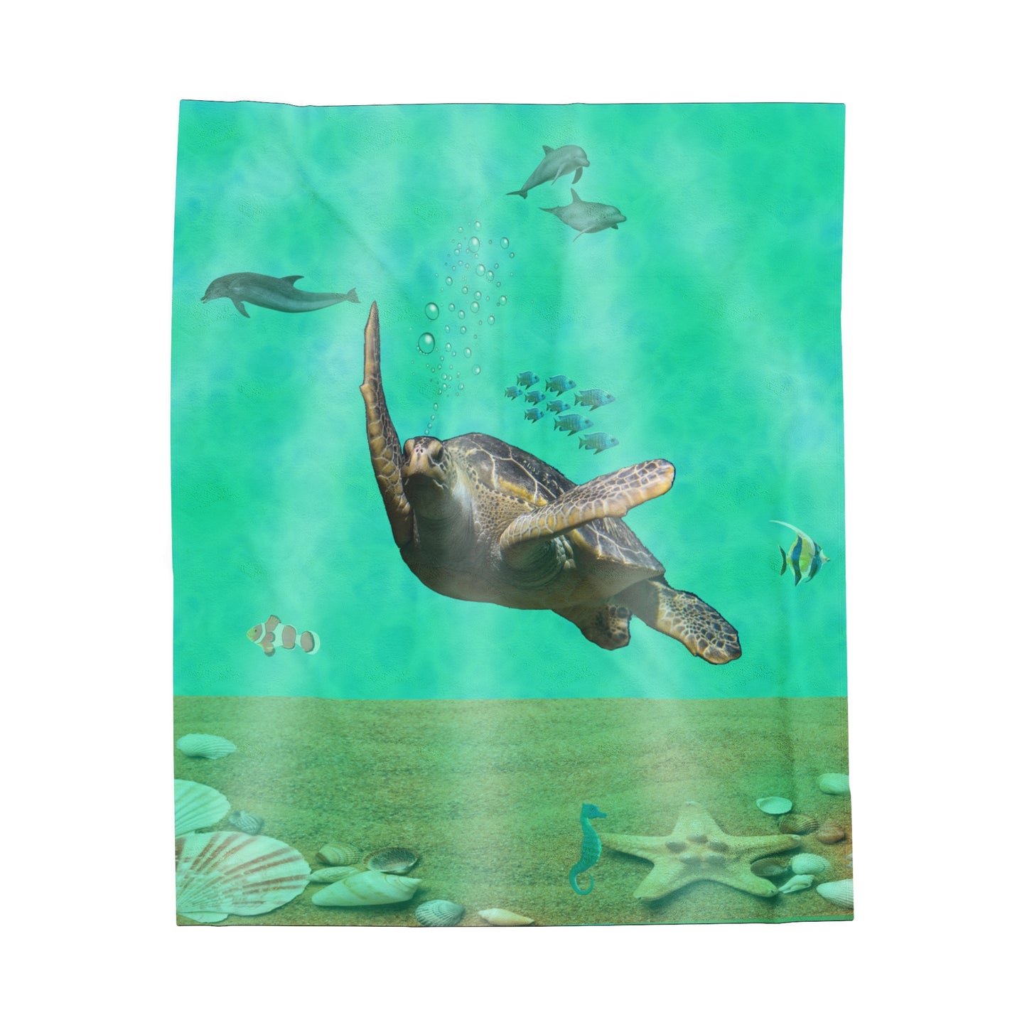 Mystic Turtle Velveteen Plush Blanket