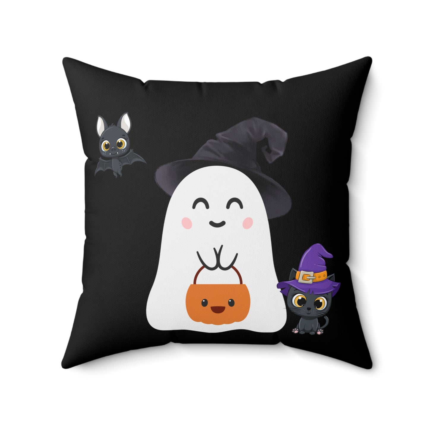 Cute Halloween Ghost Spun Polyester Square Pillow