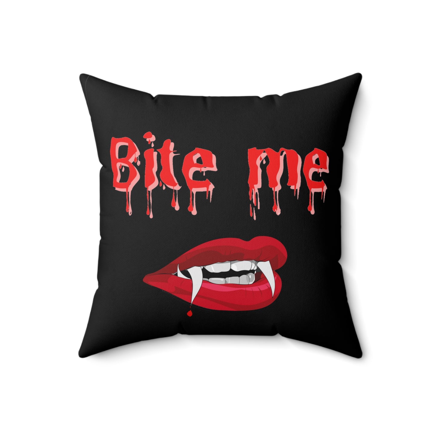 Halloween Bite Me Spun Polyester Square Pillow