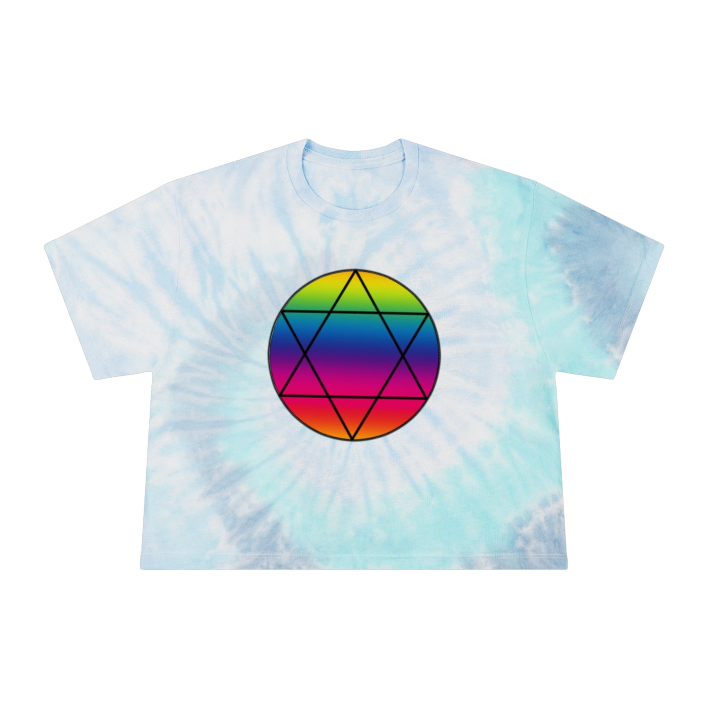 PRIDE Hexagram Women's Tie-Dye Crop Tee