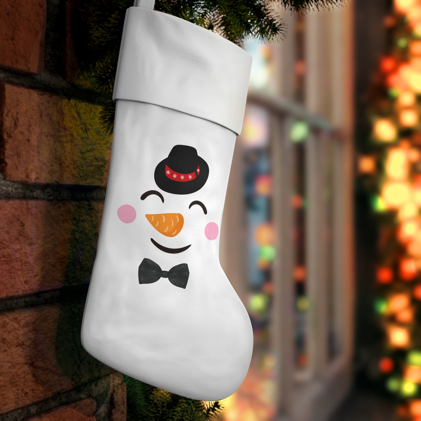 Snowman Face Christmas Stocking Male