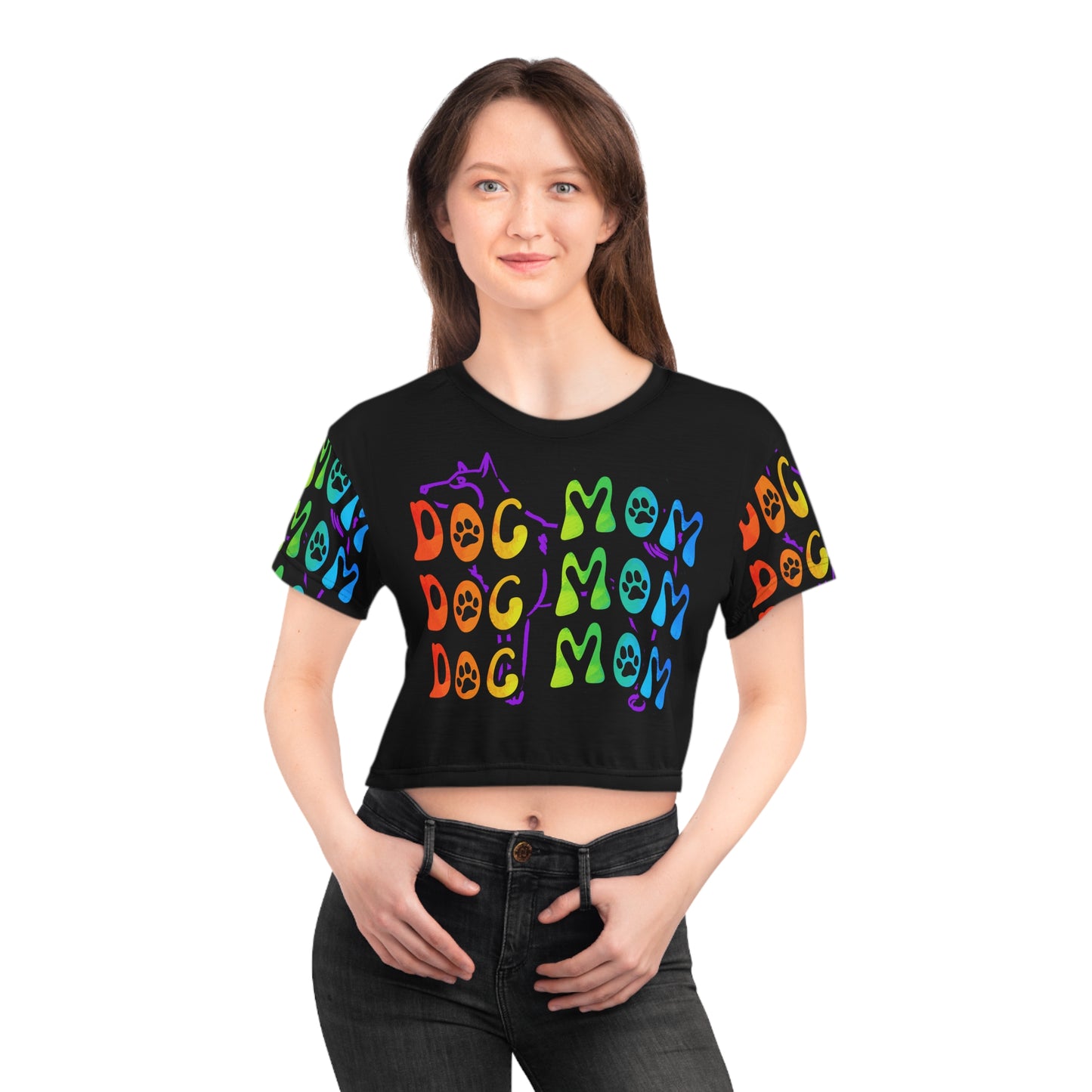 Dog Mom Crop Top Tee