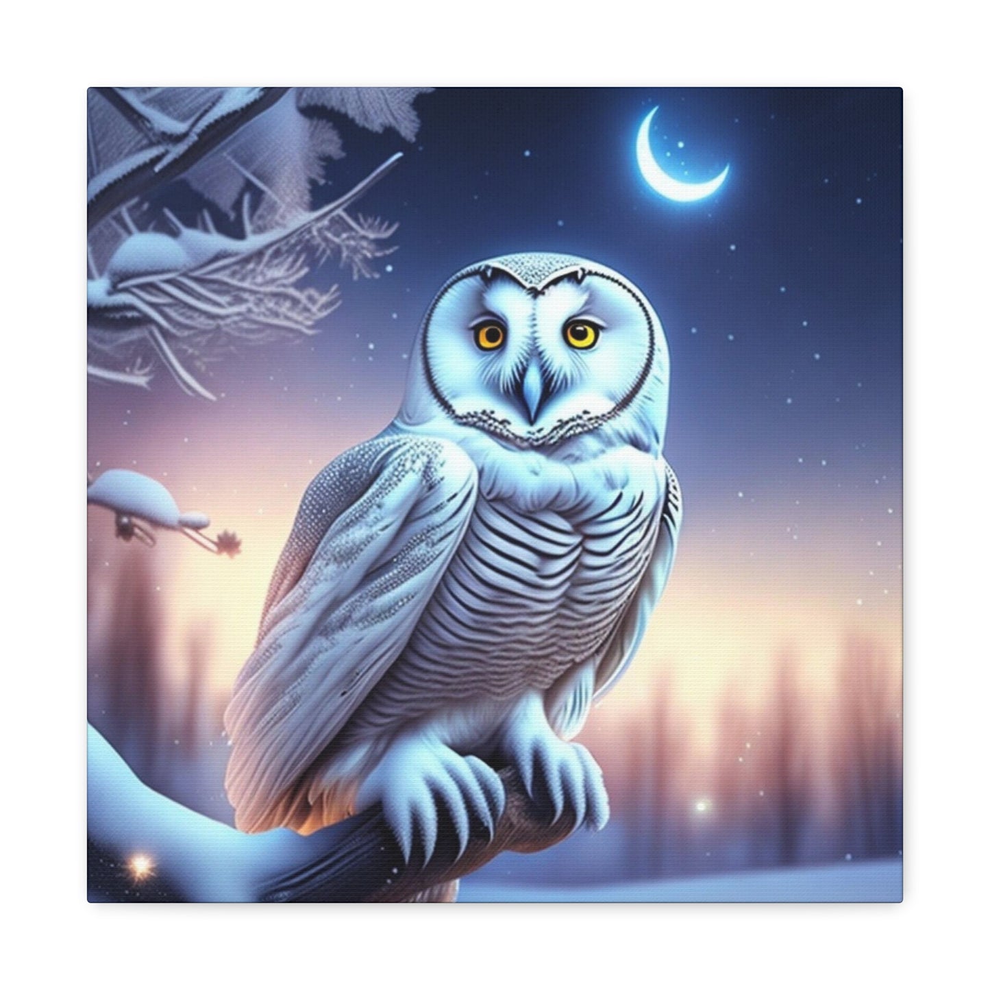 Dreamy Snowy Owl , Canvas Art, Canvas Print, Wall Decor, Original Art, Unique Gifts