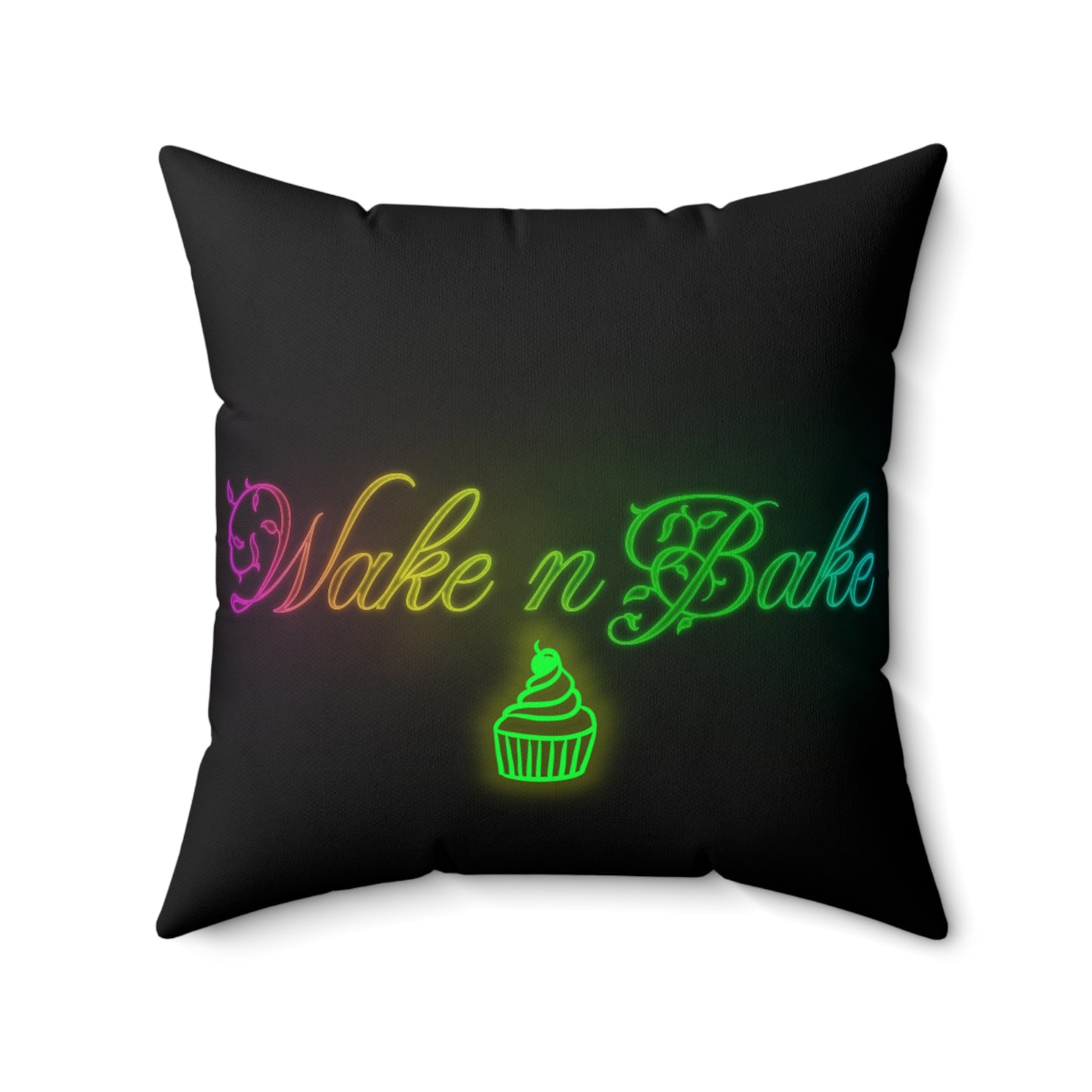 Wake N Bake, 420 Themed, Spun Polyester Square Pillow