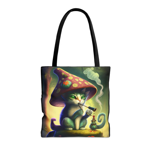 Fae Mushroom Cat,Tote Bag