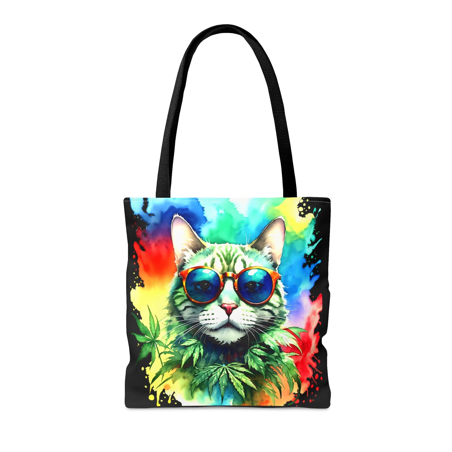 Chasing The Rainbow Cat, 420 Themed, Tote Bag