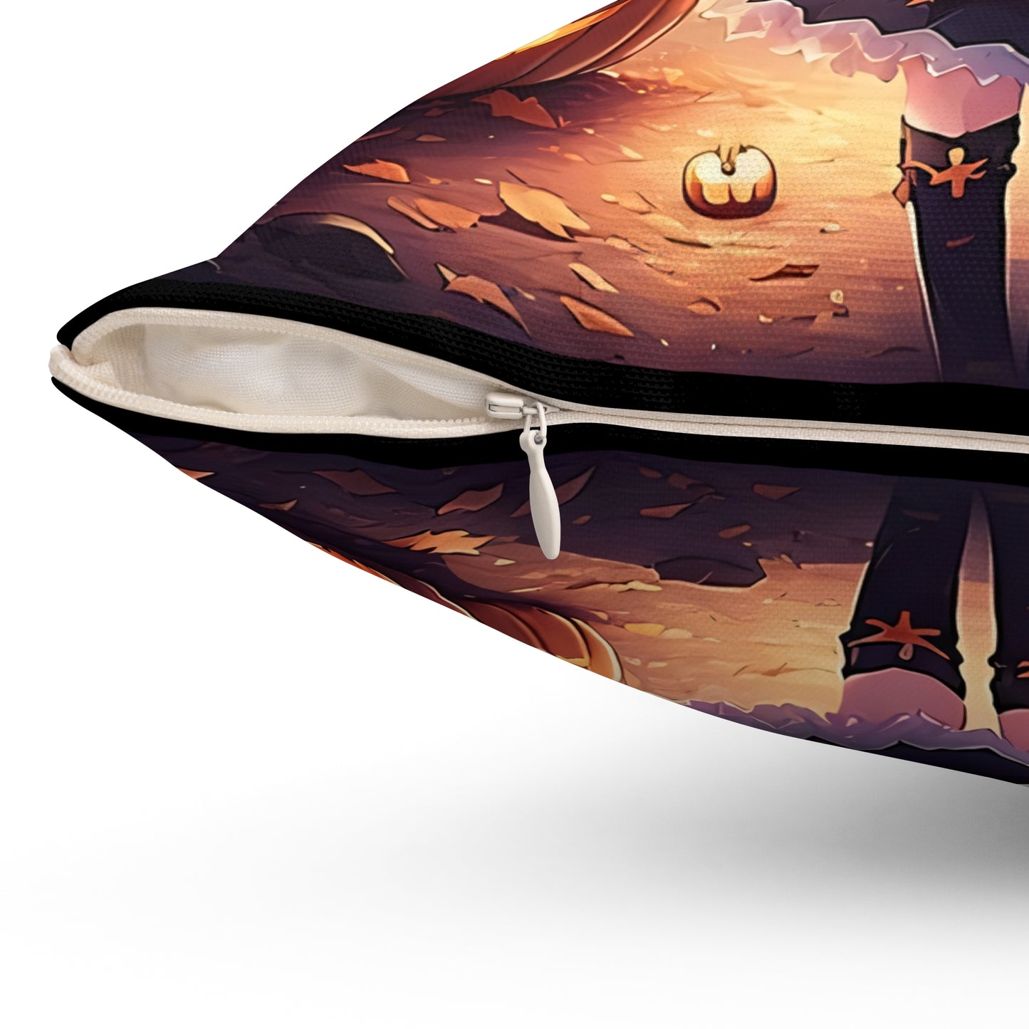 Halloween, Anime Girl, Spun Polyester Square Pillow