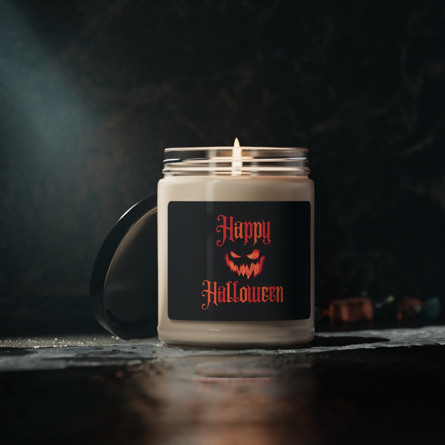 Happy Halloween Candle Spooky Pumpkin Face Scented Soy Candle, 9oz