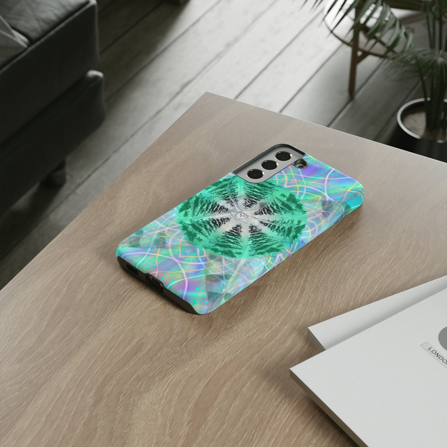 Mystic Pines Snowy Owl Protective Phone Case, Samsung, iPhone, Pixel, all sizes