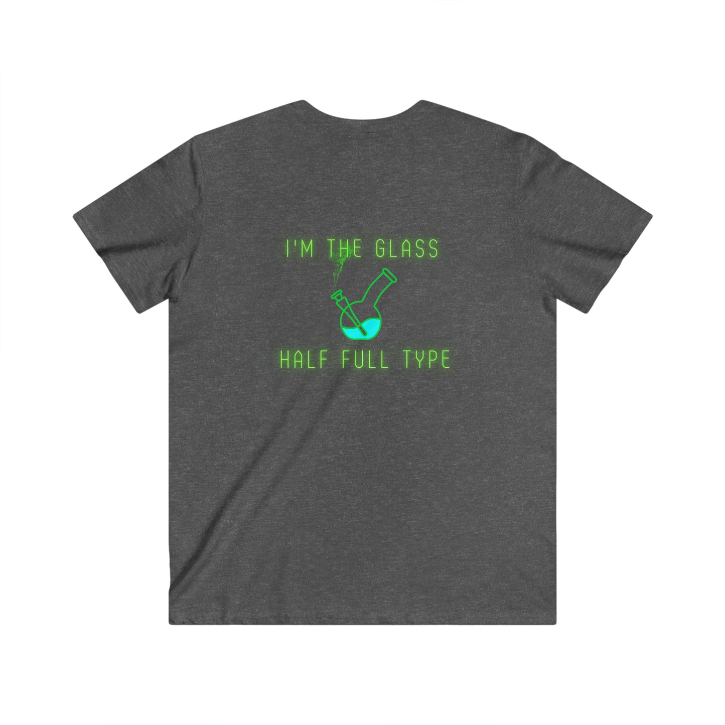 Im The Glass Half Full Type, Men's Fitted V-Neck Short Sleeve Tee