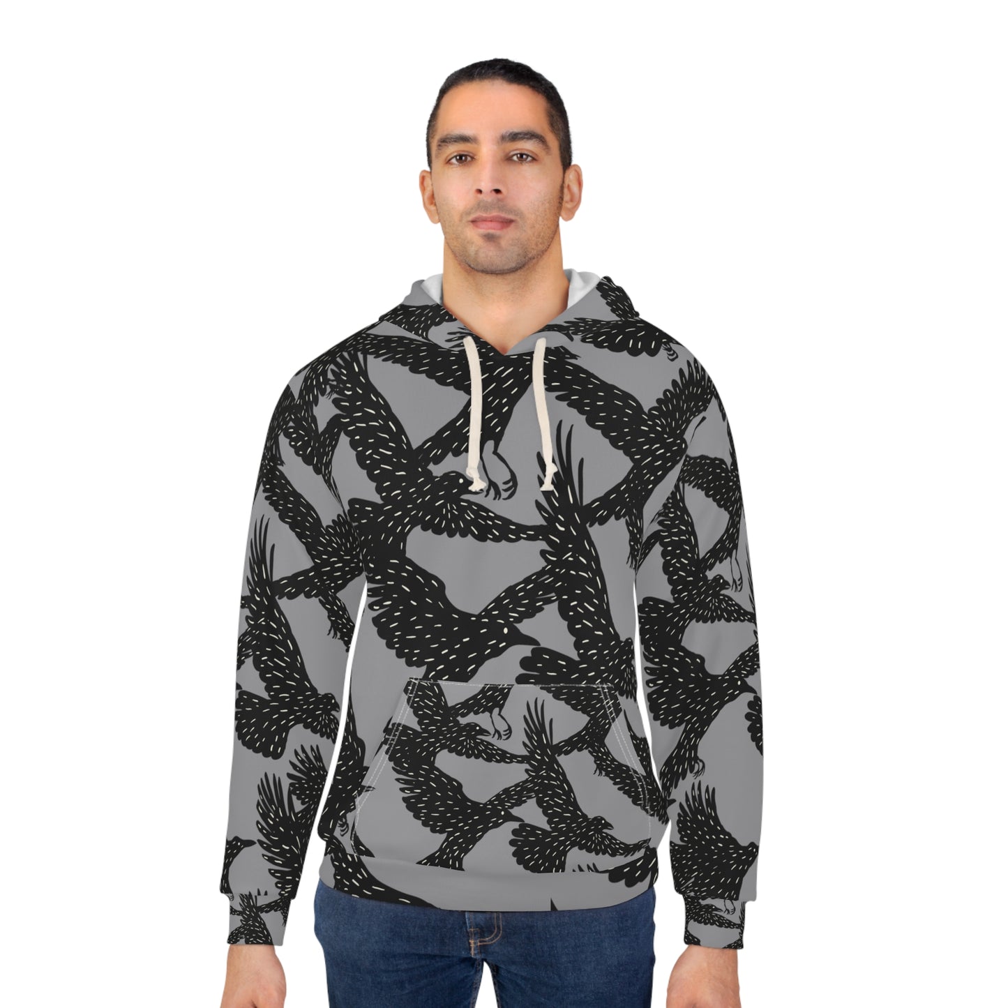 Ravens Halloween Pullover Hoodie Gray