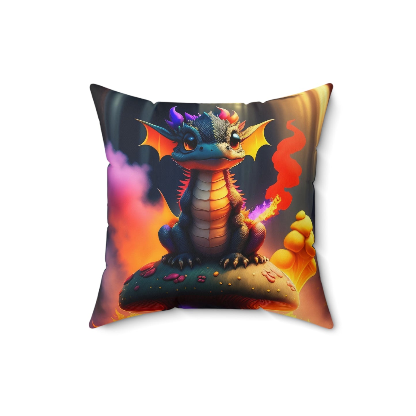 Baby Fire Dragon, Spun Polyester Square Pillow