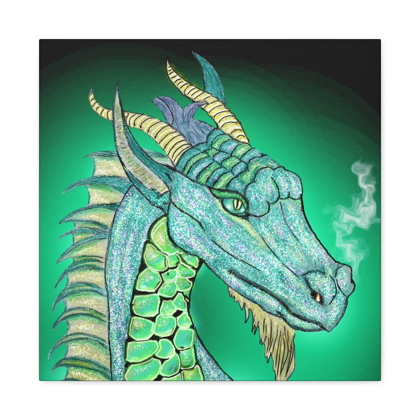 Mystic Dragon, Fantasy Art, Canvas Art, Dragon Lover Gift, Unique Gifts, Original Art