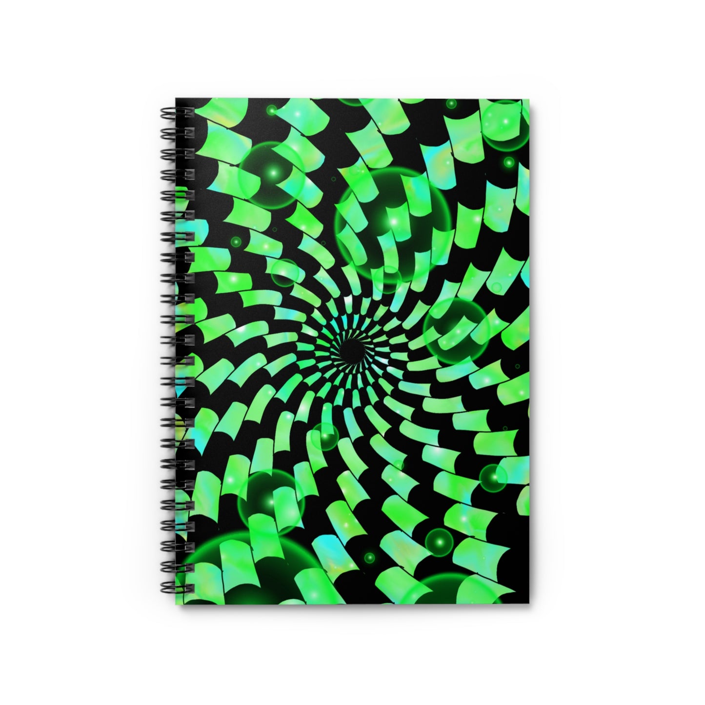 Emerald Vortex Spiral Notebook - Ruled Line