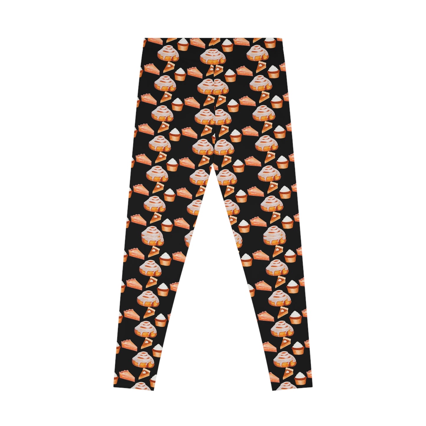 Autumn Sweets Stretchy Fall Leggings Black