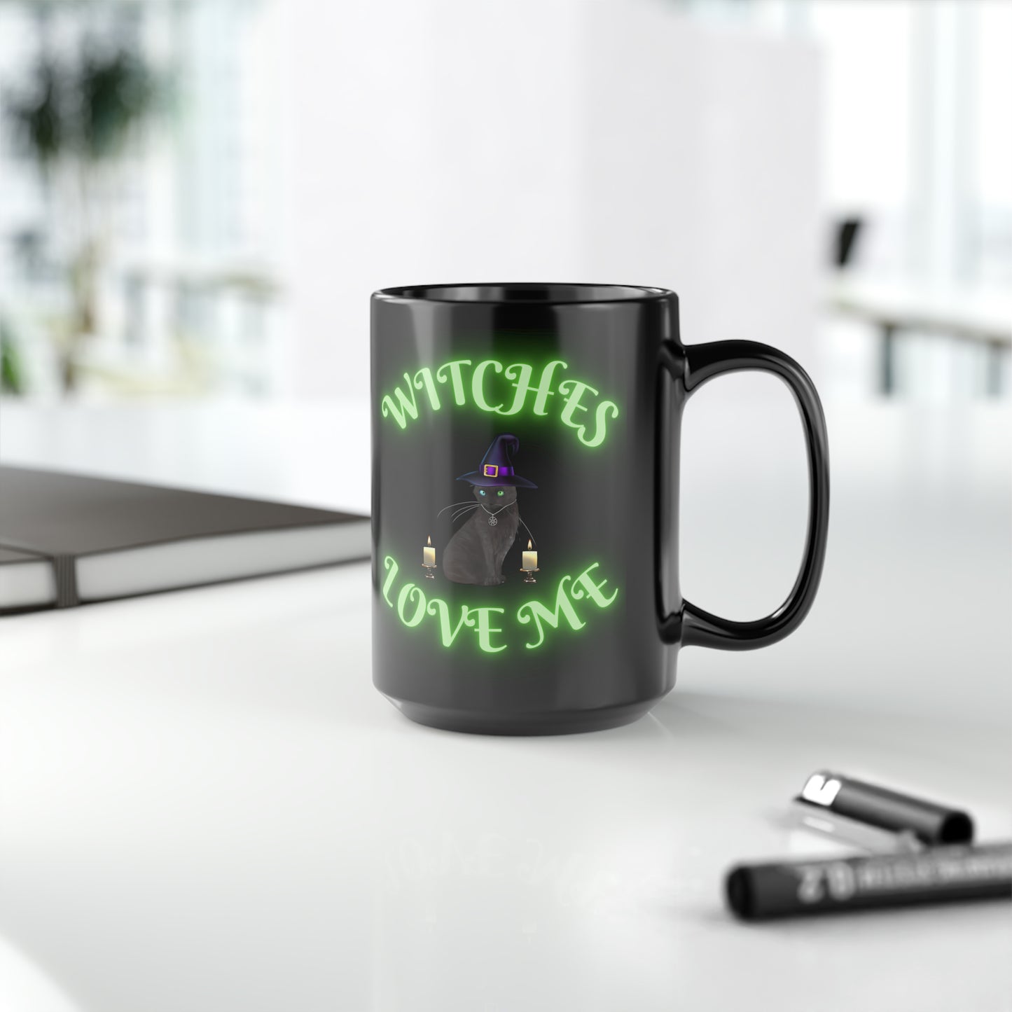 Witches Love Me, Black Cat, Coffee Mug, Gift For Her, Gift For Him, Unique Gifts