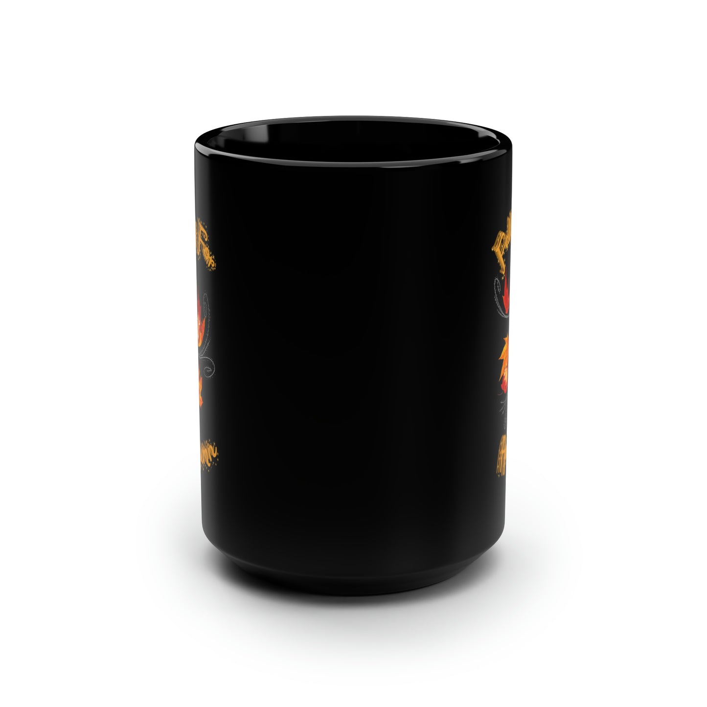 Falling For Autumn Black Mug, 15oz