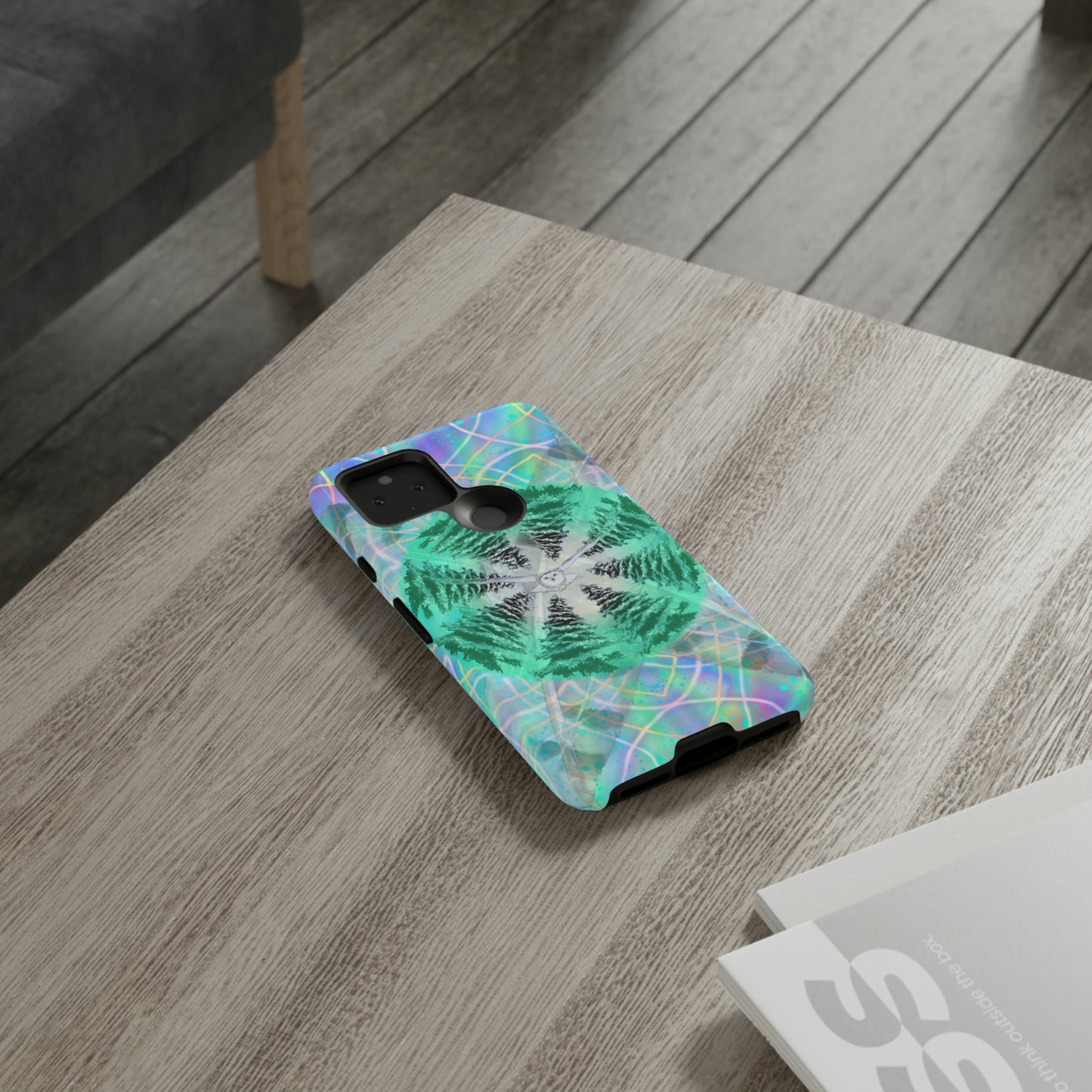 Mystic Pines Snowy Owl Protective Phone Case, Samsung, iPhone, Pixel, all sizes