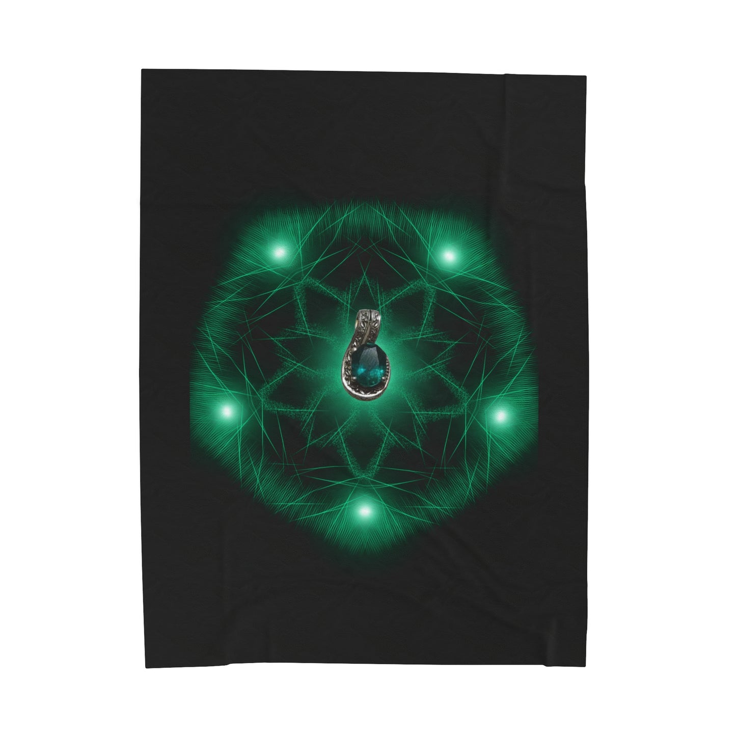 Emerald Abundance Mandala Giant Velveteen Plush Blanket