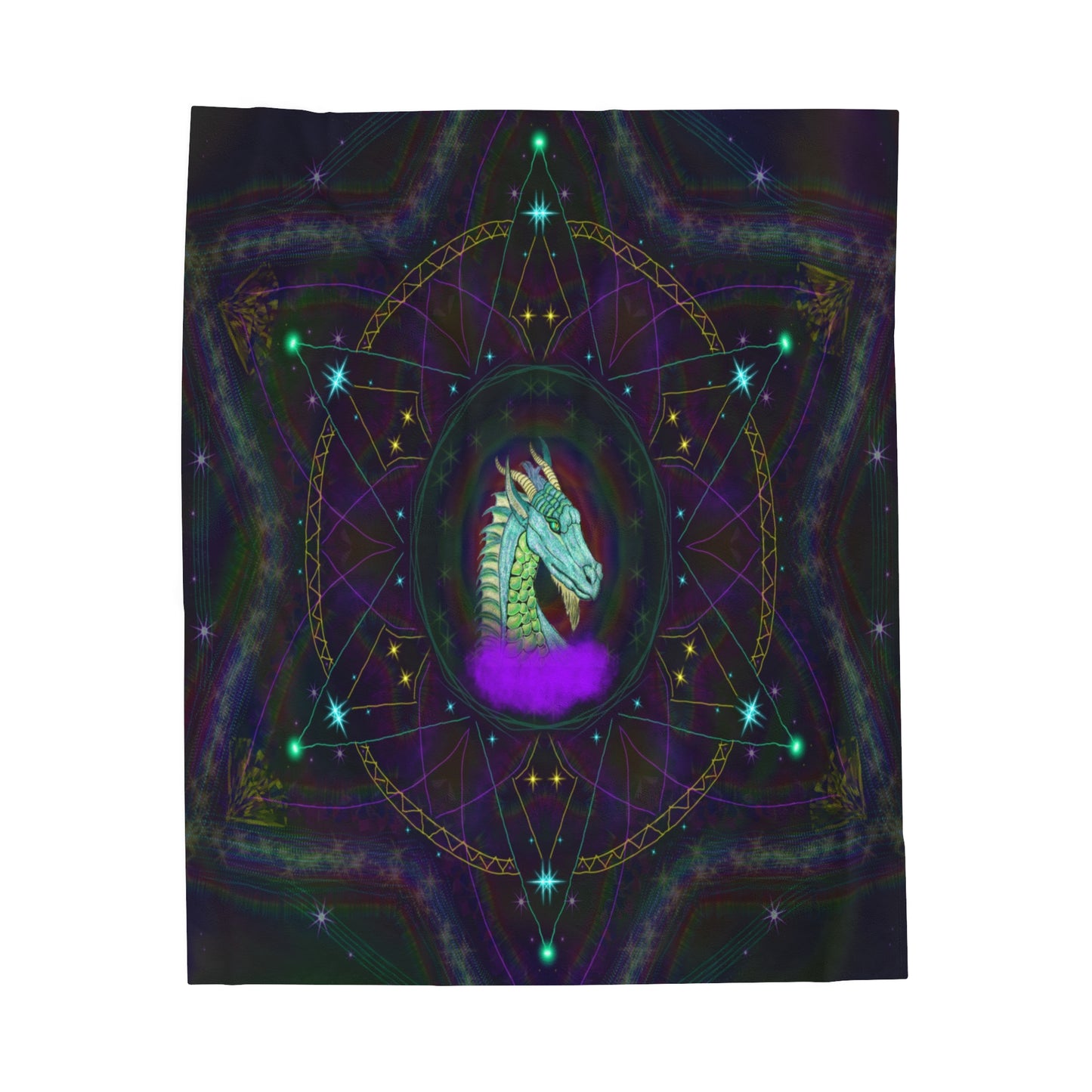 Mystic Dragon Mandala Velveteen Plush Blanket