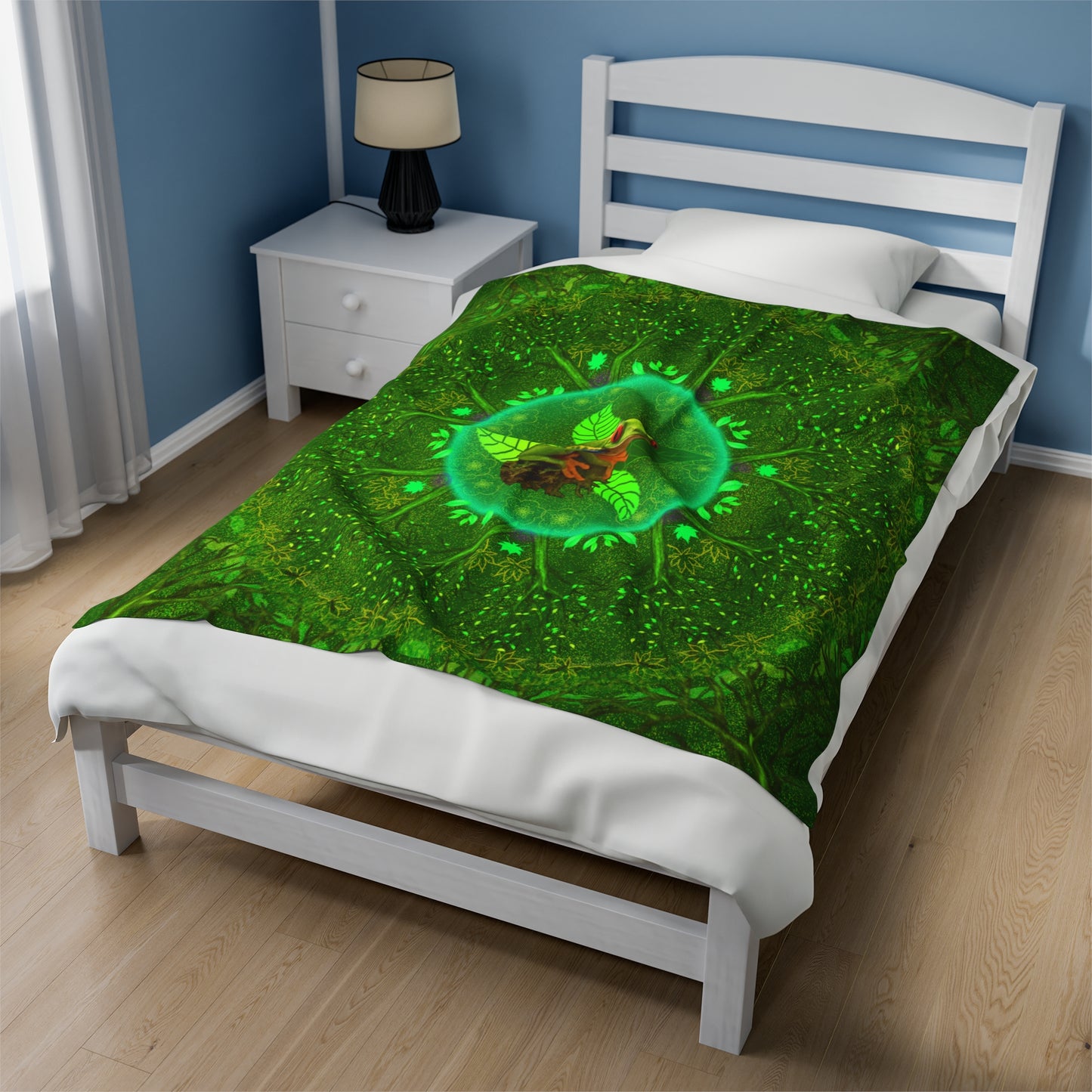 Frog Medicine Mandala Velveteen Plush Blanket