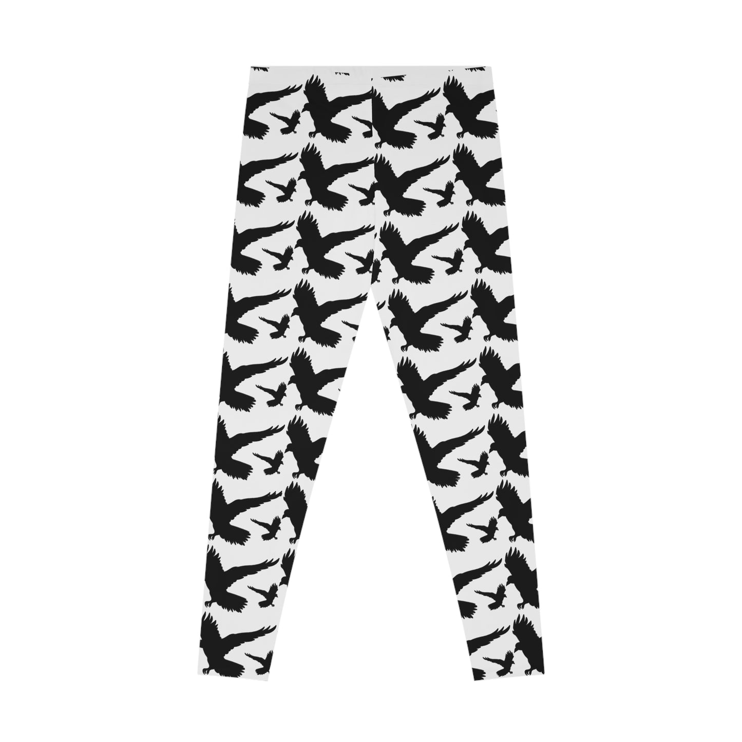 Raven Halloween Stretchy Leggings white