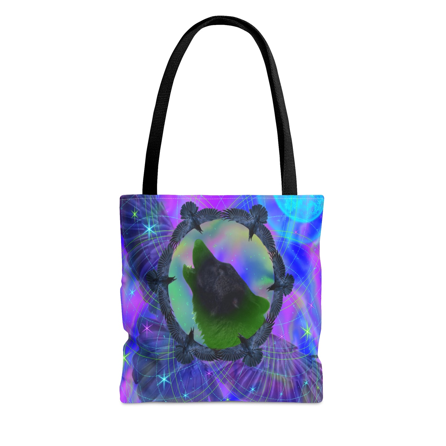 Mystic Wolf and Raven Tote Bag