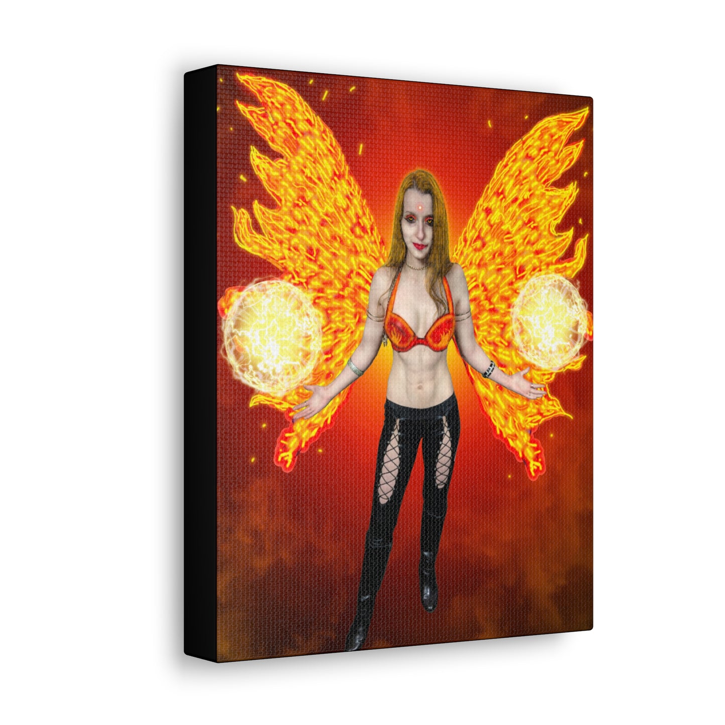 Mystic Fire Fairy, Fantasy Art, Canvas Art, Unique Gift, Original art, Wall Decor