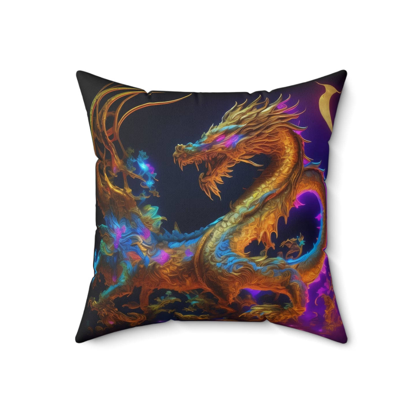 Golden Dragon, Spun Polyester Square Pillow