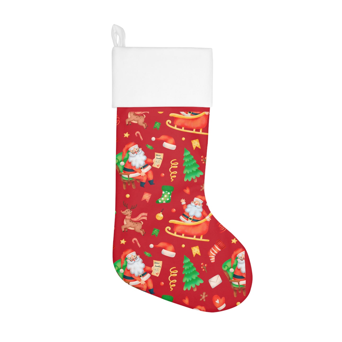 Santa And Reindeer Christmas Stocking