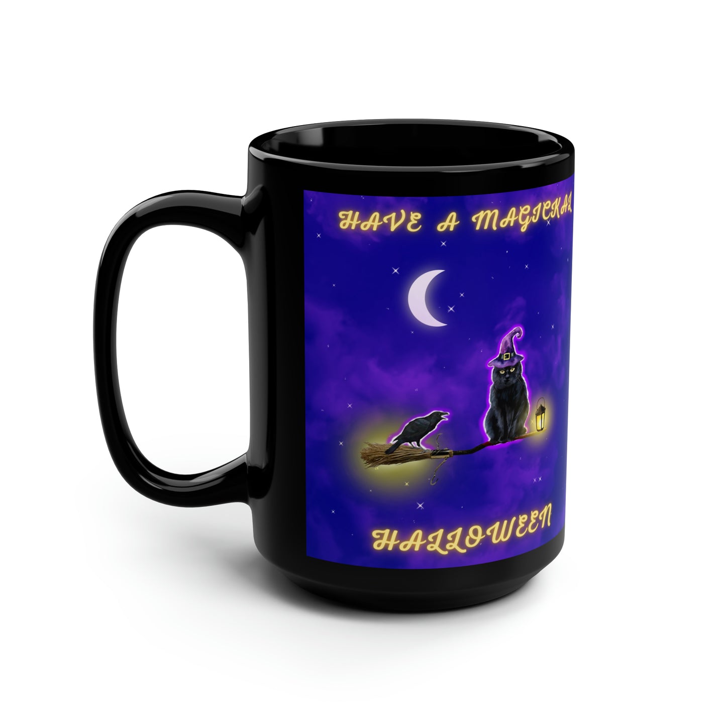 Have a Magickal Halloween Black Halloween Mug, 15oz