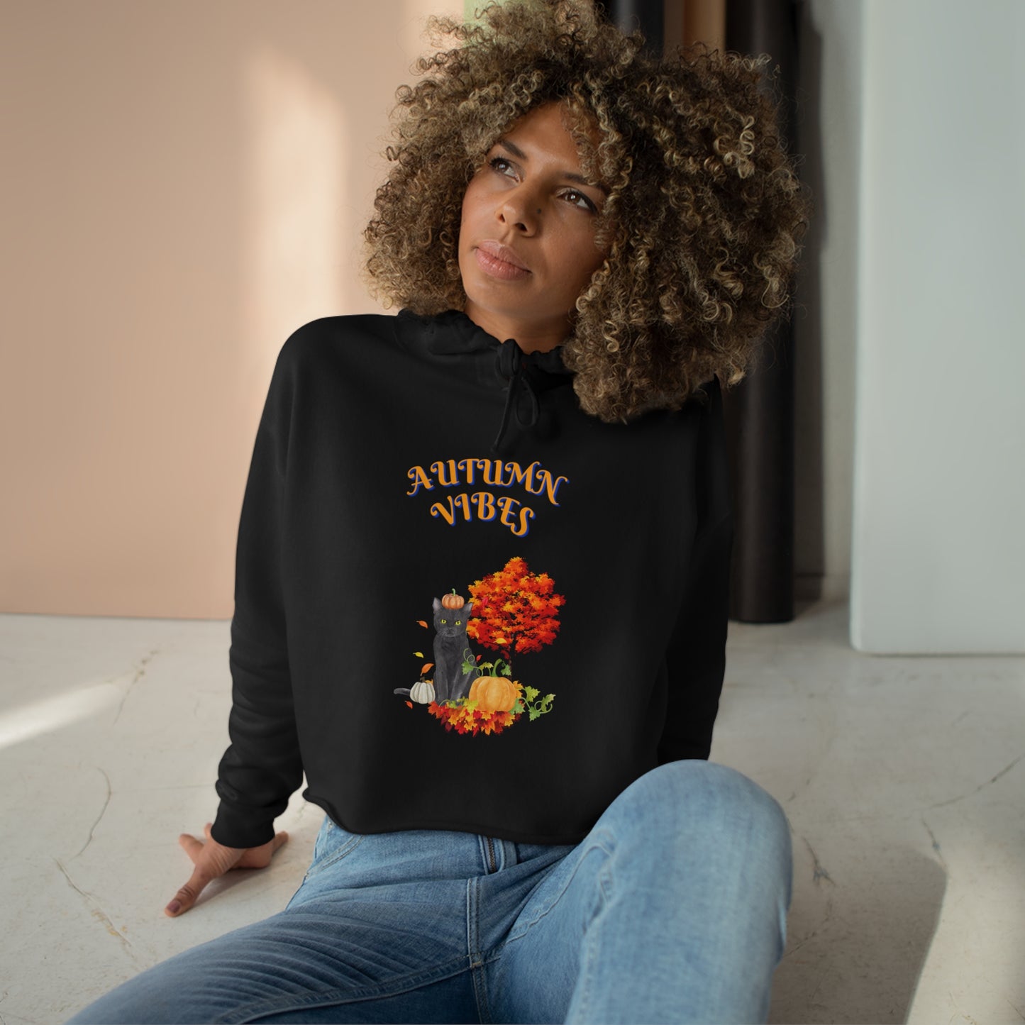 Autumn Vibes Women's Crop Hoodie 2