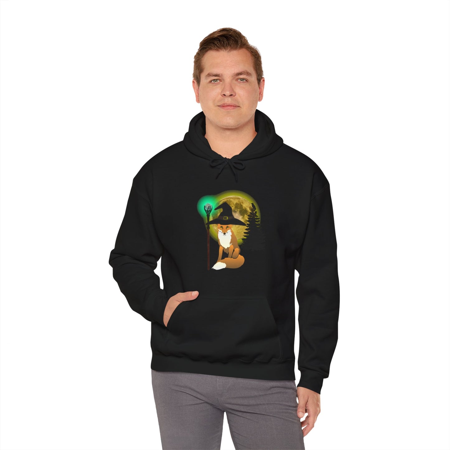 Unisex Heavy Blend™Trickster Fox Mage Hooded  Halloween Sweatshirt