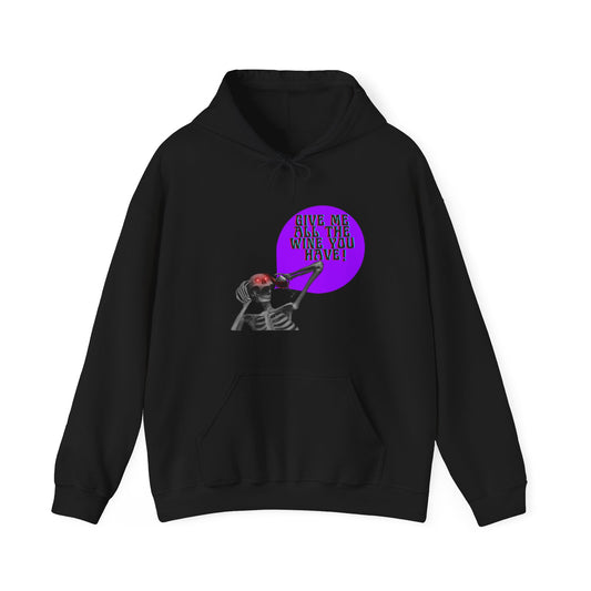 Unisex Heavy Blend™ "More Wine" Skeleton Hooded Sweatshirt