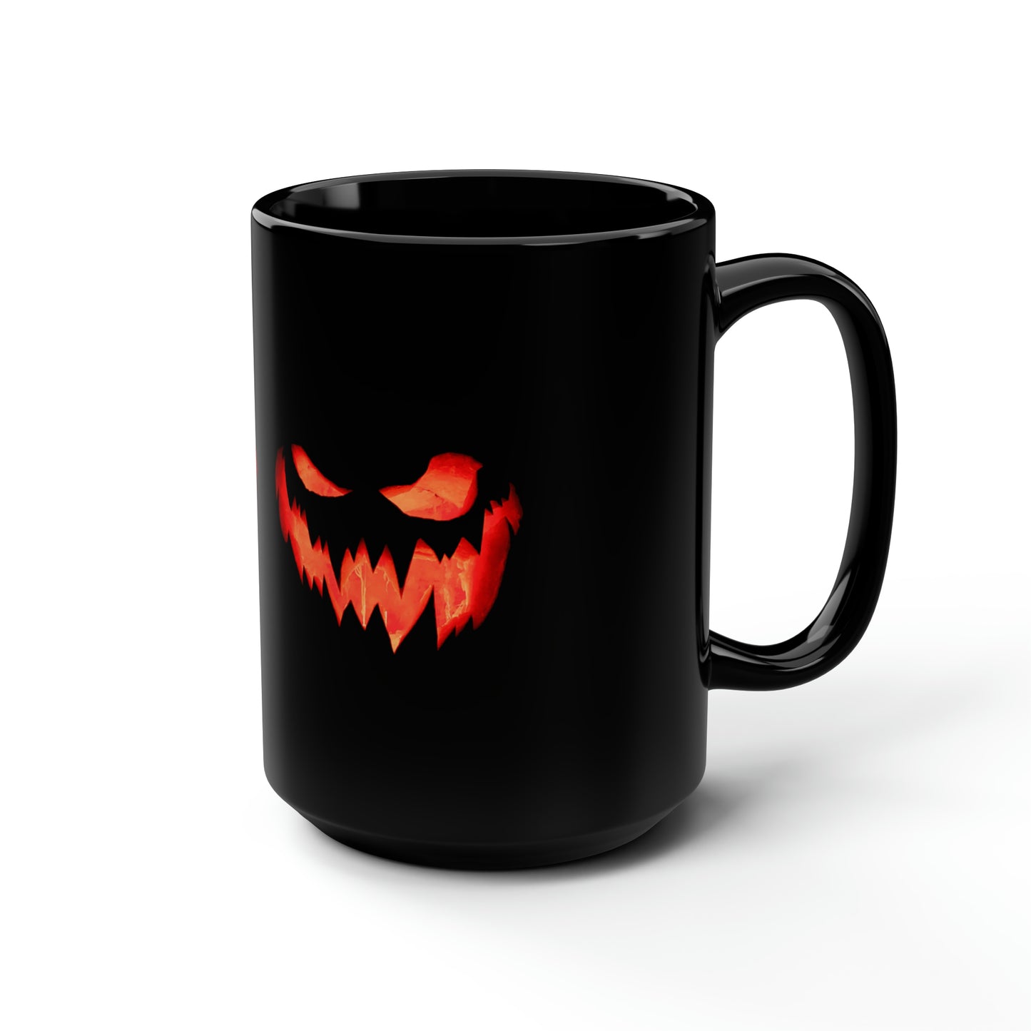 Black Mug,  Spooky Pumpkin Halloween 15oz