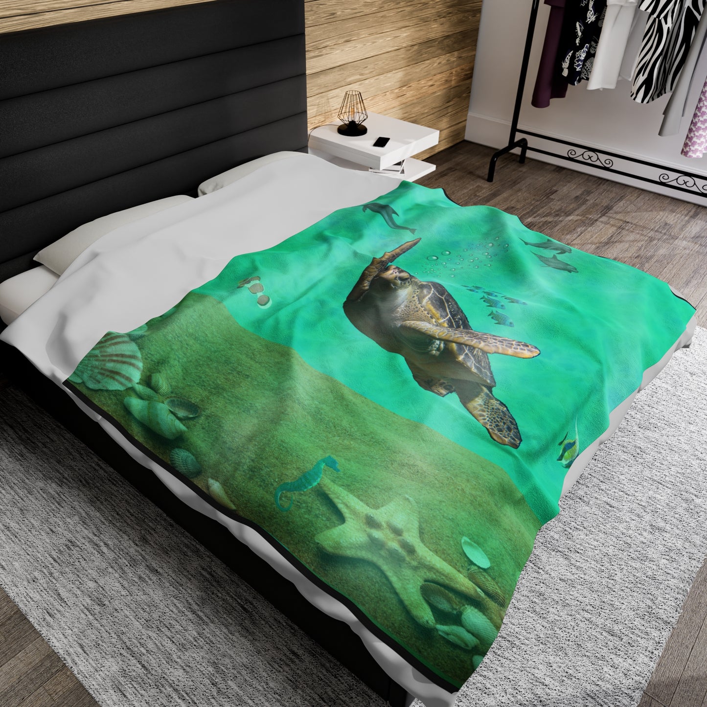 Mystic Turtle Velveteen Plush Blanket