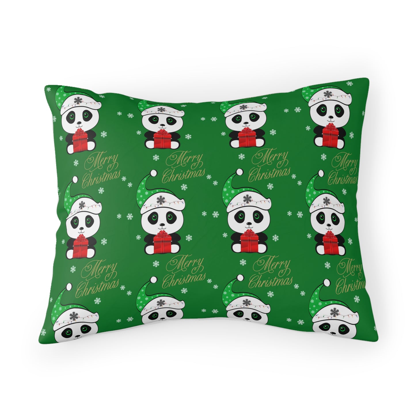 Merry Christmas Panda Pillow case