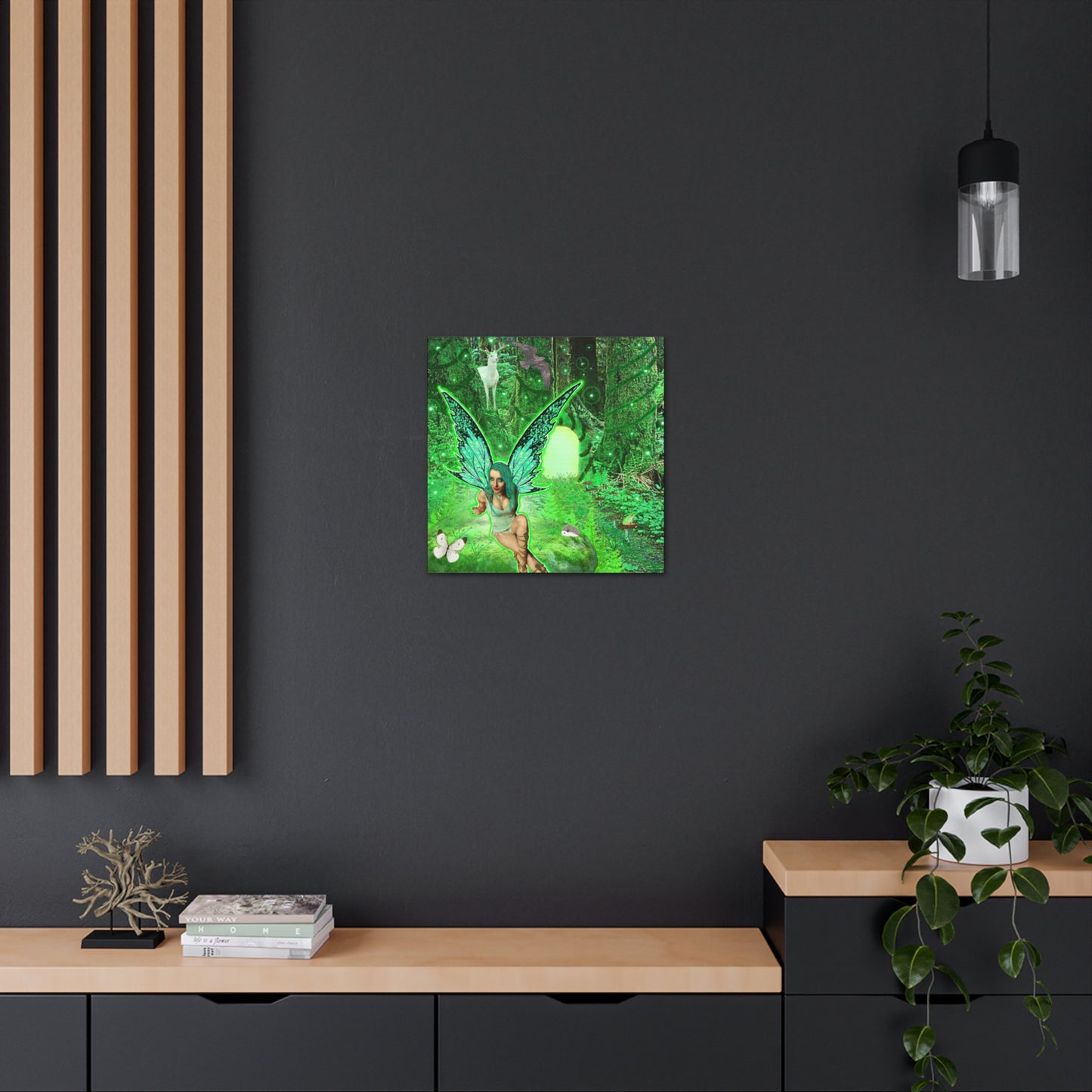 Mystic Forest Fairy Fantasy Art, Canvas Art, Wall Decor, Nature Lover Gift, Original Art, Unique Gift