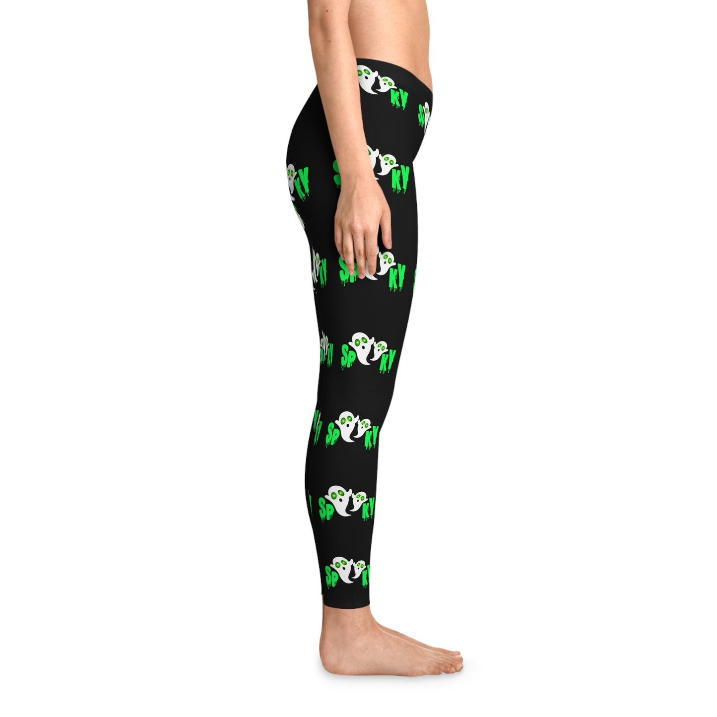 Spooky Halloween Stretchy Leggings Black