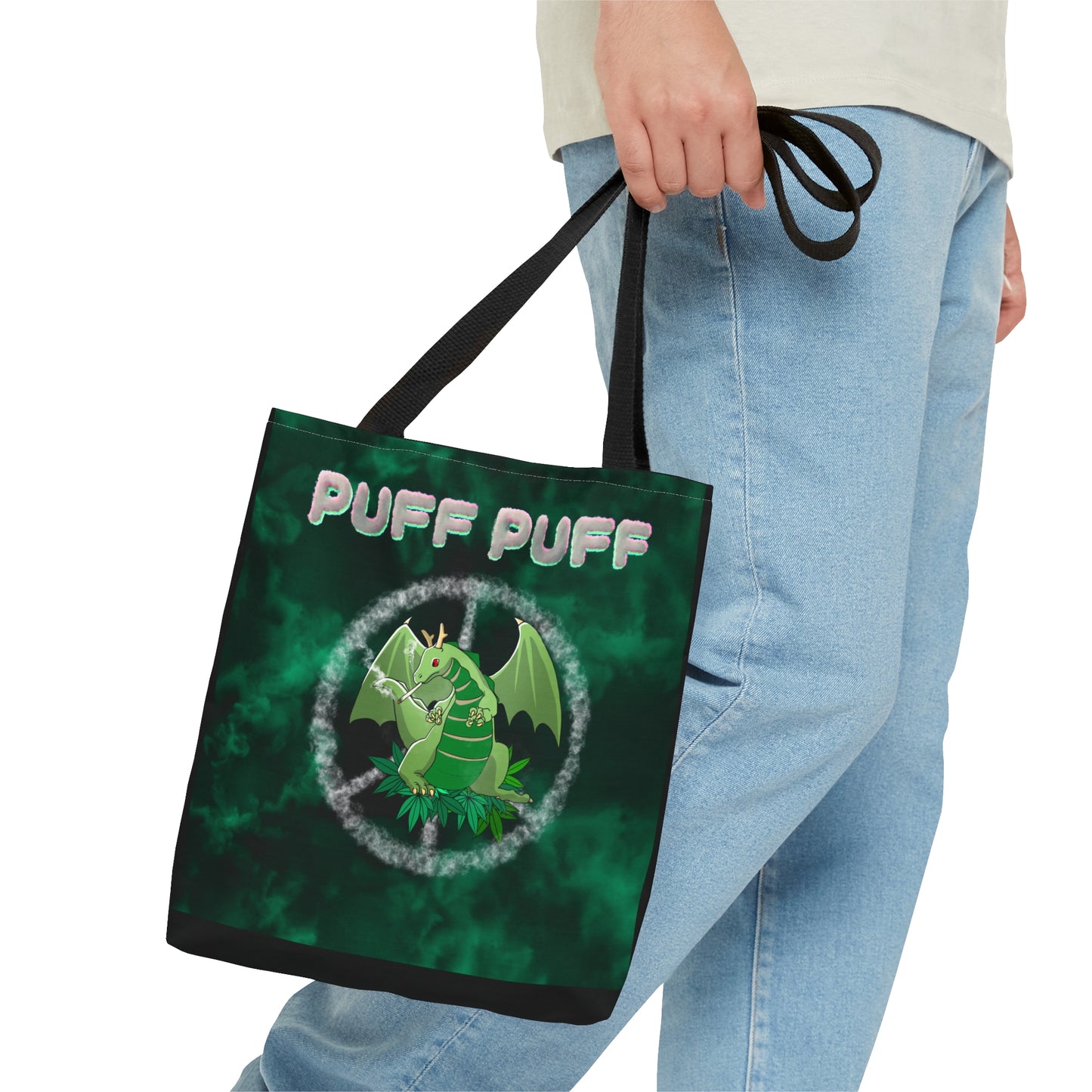 Puff Puff Smokin Dragon, 420 Themed, Tote Bag