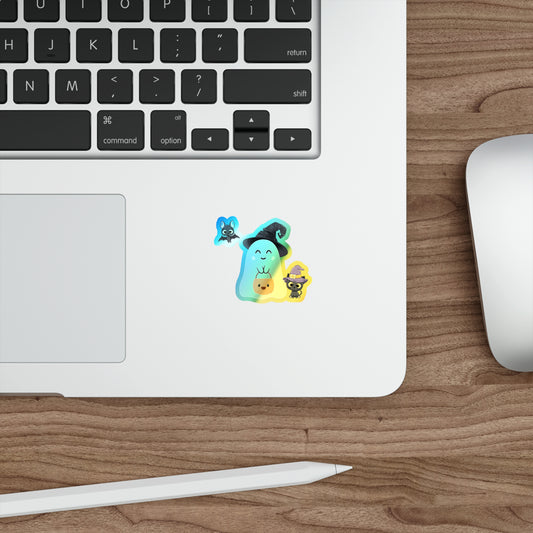 Halloween Rainbow Holographic Die-cut Vinyl Stickers Cute Ghost