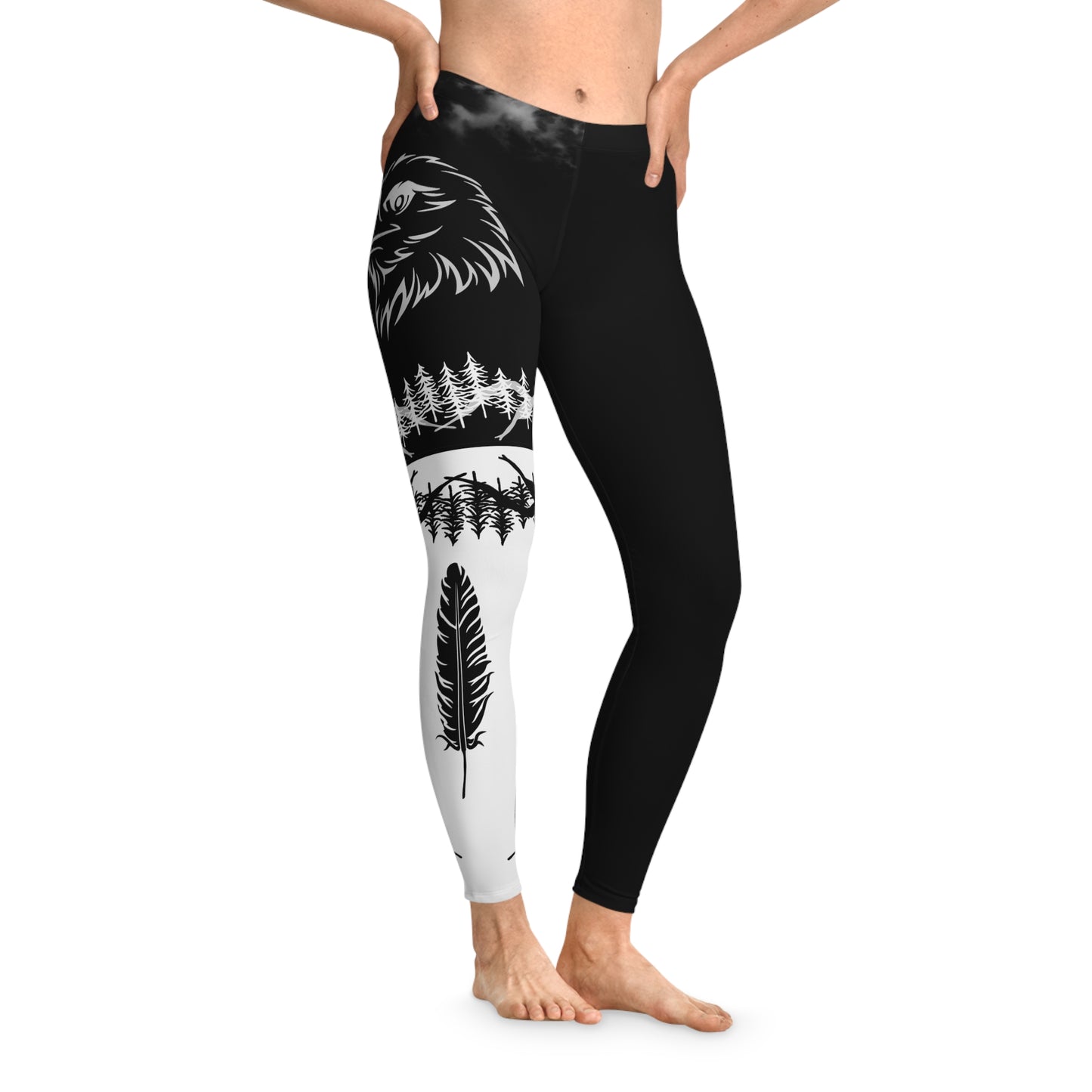 Mystic Eagle, Harlequin Style, Black Leggings